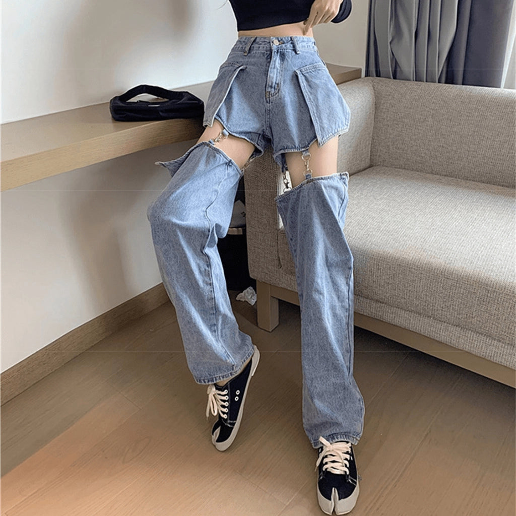 Detachable Denim Pants