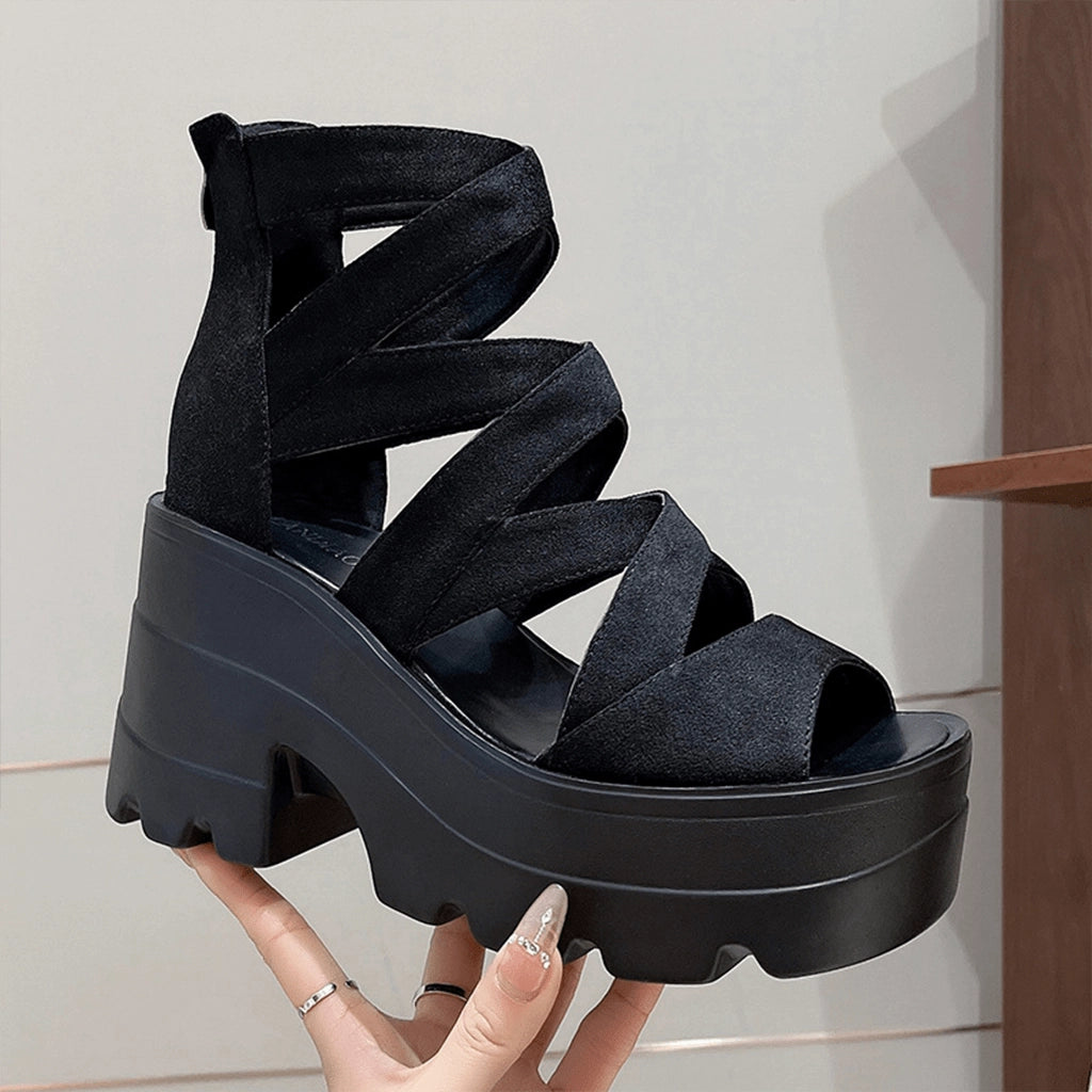 Black Elevated Sandals