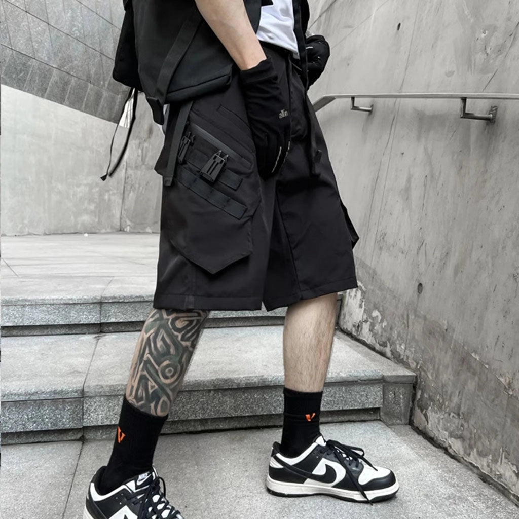 All‑Weather Black Techwear Shorts