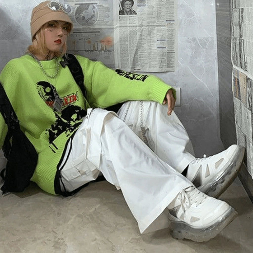 Y2K White Cargo Pants