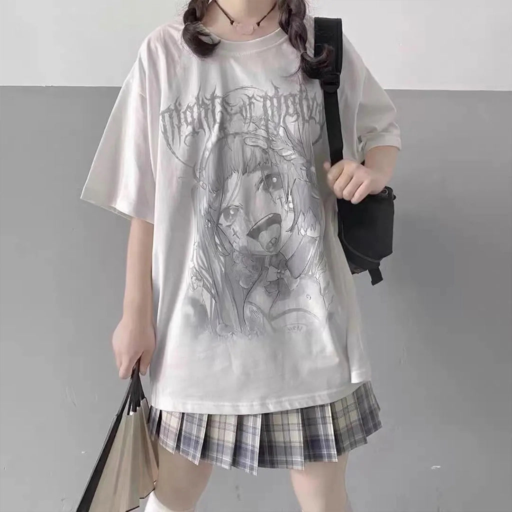 White Gothic Anime Tee