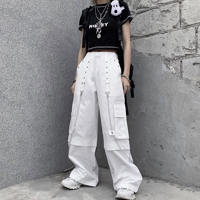 High-Waisted Techwear Cargo Pants