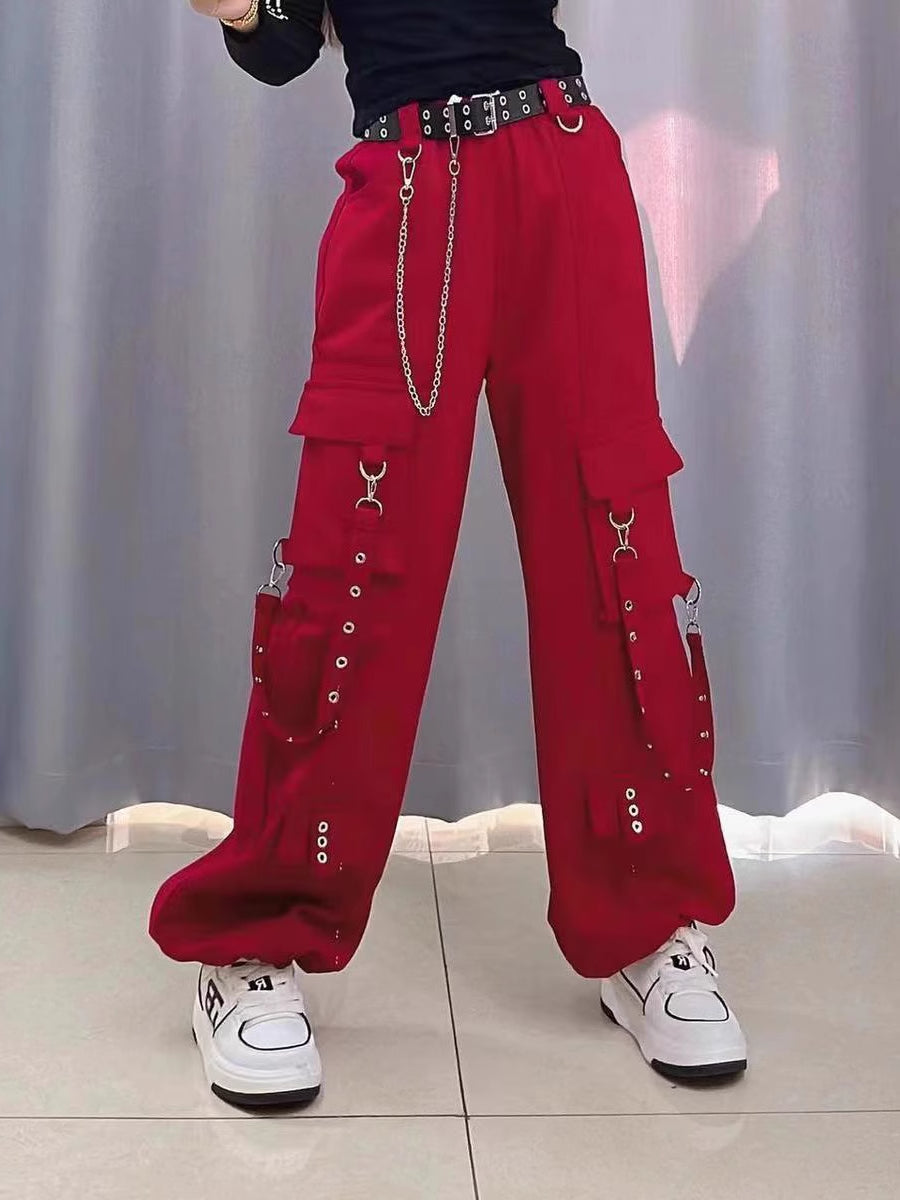 Chain Embellished Techwear Pants