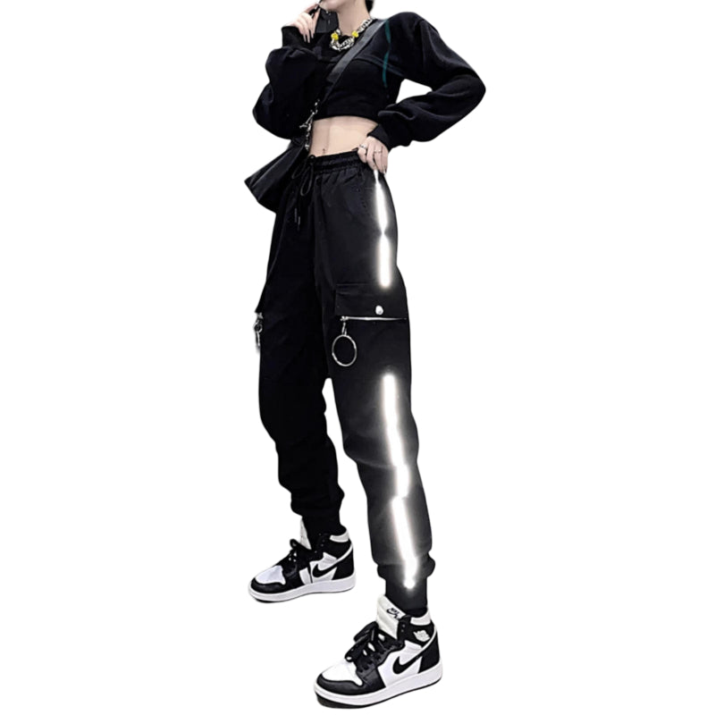 Women's Reflective Techwear Cargo Pants