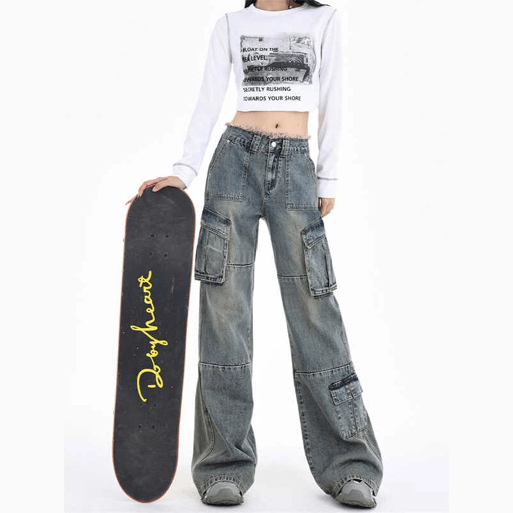Wide Leg Cargo Jeans