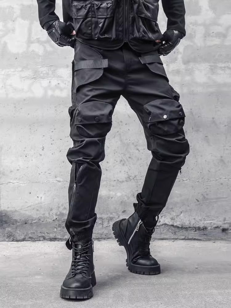 Zippered Techwear Cargo Pants